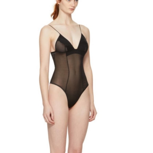 Kiki De Montparnasse Black Silk Chiffon Bodysuit no size